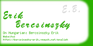 erik bercsinszky business card